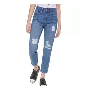 Karl Lagerfeld Paris Distressed Tape Denim Jeans – Size 12